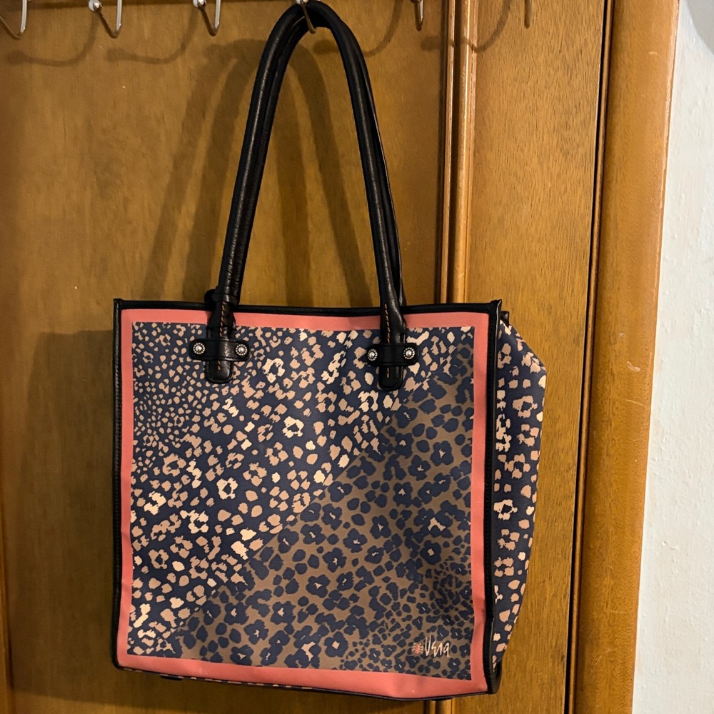 Brighton Leopard Print Tote - Black and Pink - Picture 1 of 2